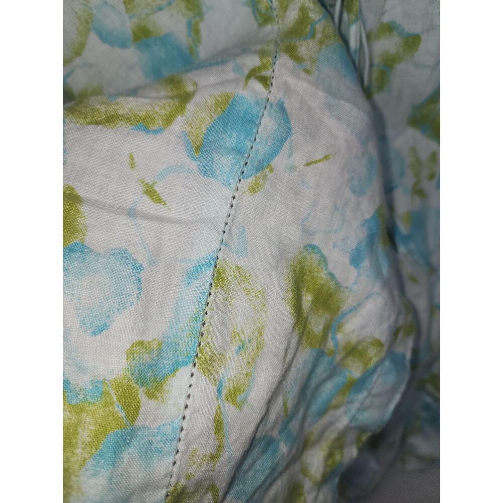 J Jill Top Women M 100% Linen tassel watercolor leaf peasant floral spring fairy - Picture 4 of 15